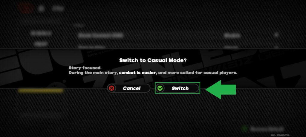 Confirm the switch