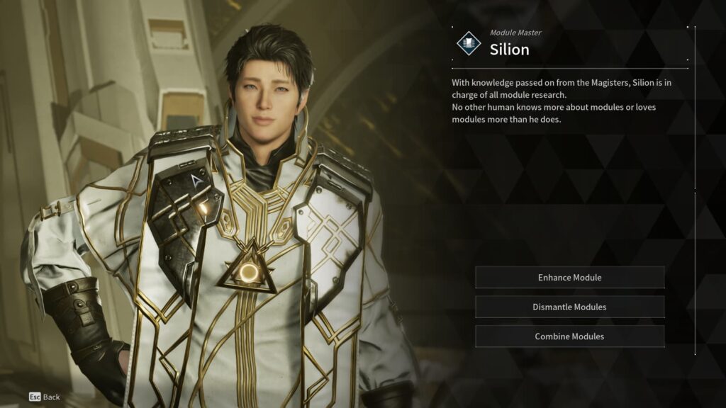 Silion, the NPC where you enhance modules in The First Descendant.
