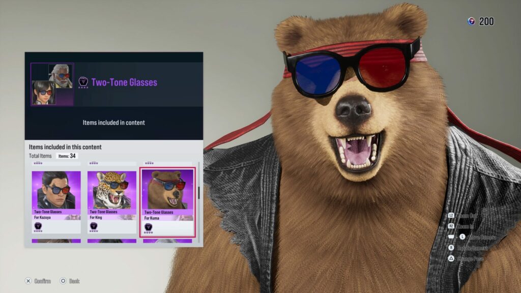 Kuma wearing the Two-Tone Glasses Tekken 8 Fight Pass 2 Level 14 Reward