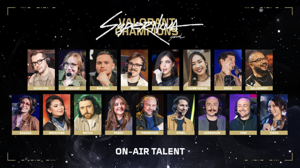 The broadcast talent for VALORANT Champions 2024.