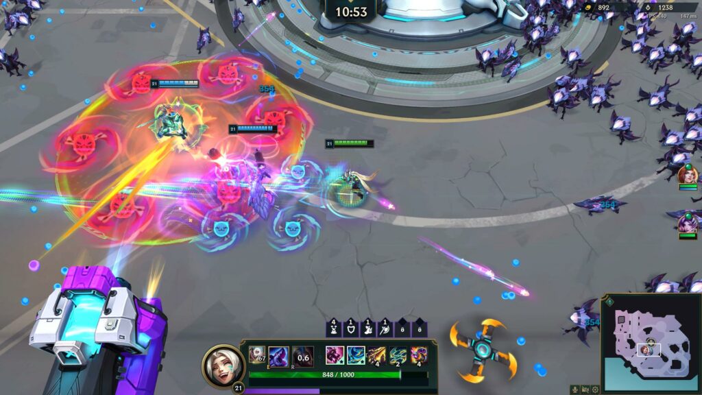 Warehouse District Map in League of Legends: Swarm (screenshot via esports.gg)