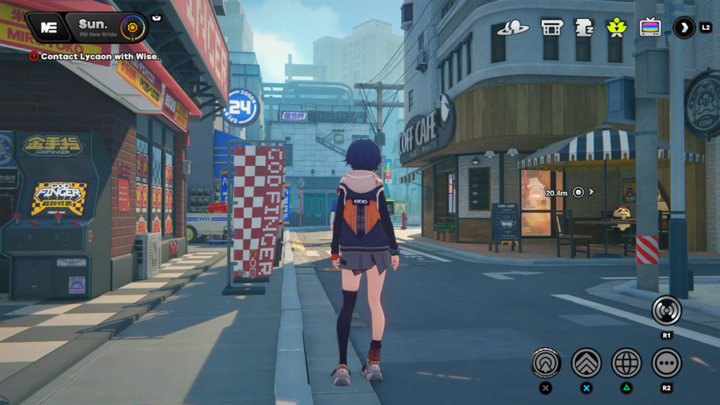 Exploring New Eridu's Sixth Street as Belle.