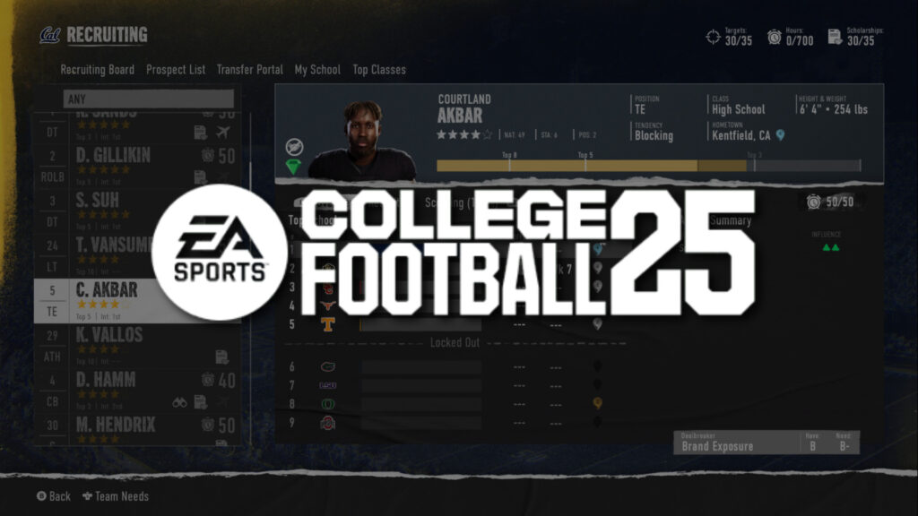 College Football 25 Dynasty mode recruiting visit bug explained