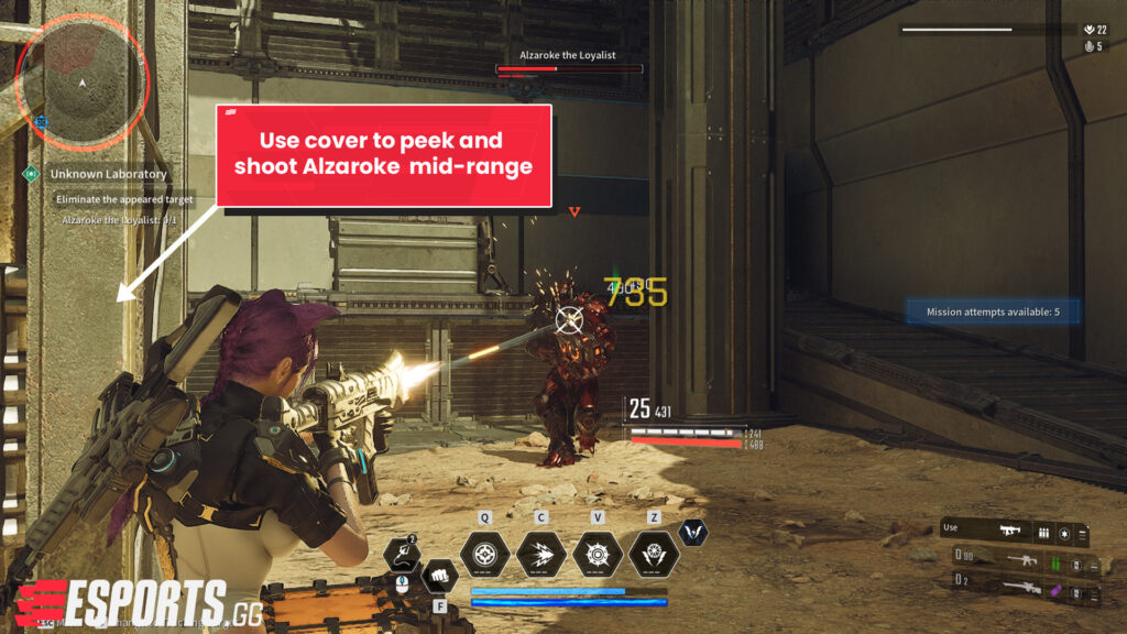 Using cover to beat Alzaroke the Loyalist