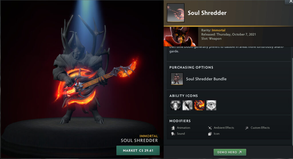 Dota 2 expensive items tend to be immortals