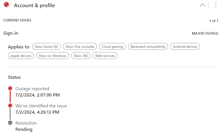 XBox status