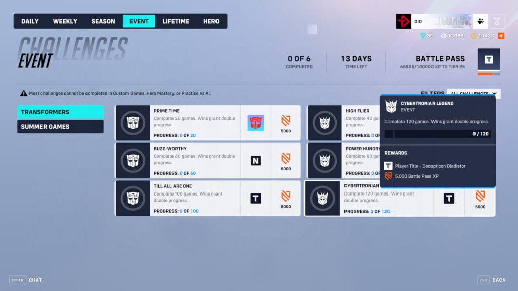 Overwatch 2 Transformers event rewards