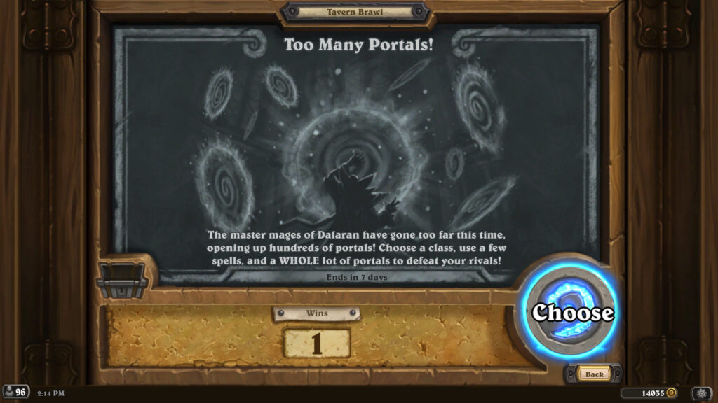 Too Many Portals Tavern Brawl information