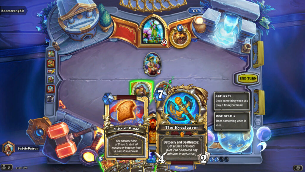 How the Ryecleaver weapon works in Hearthstone