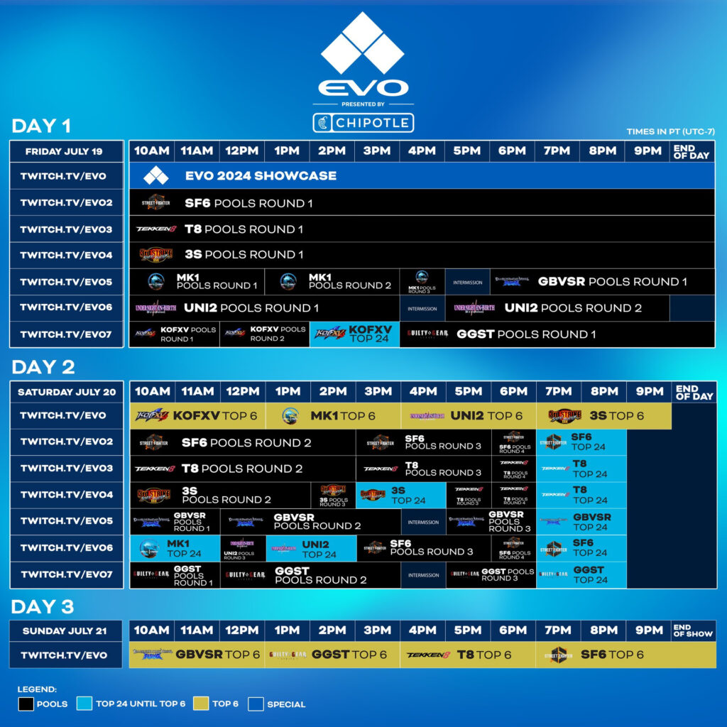 Evo Las Vegas schedule 2024