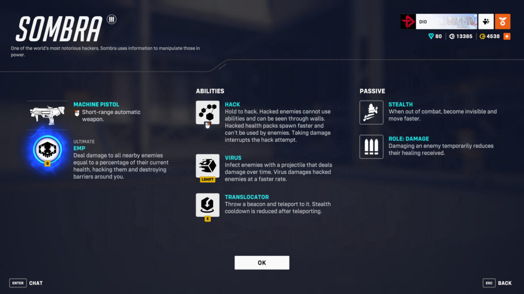 Sombra's stealth bug received a hotfix as well 