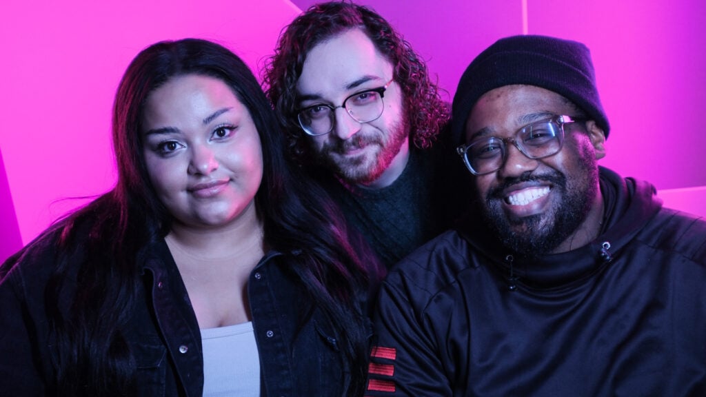 Podcast hosts Leah President, Nicholas Friedman, and LeAlec Murray