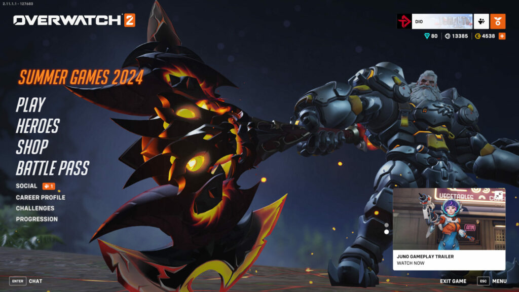 Reinhardt with his Demon mythic weapon