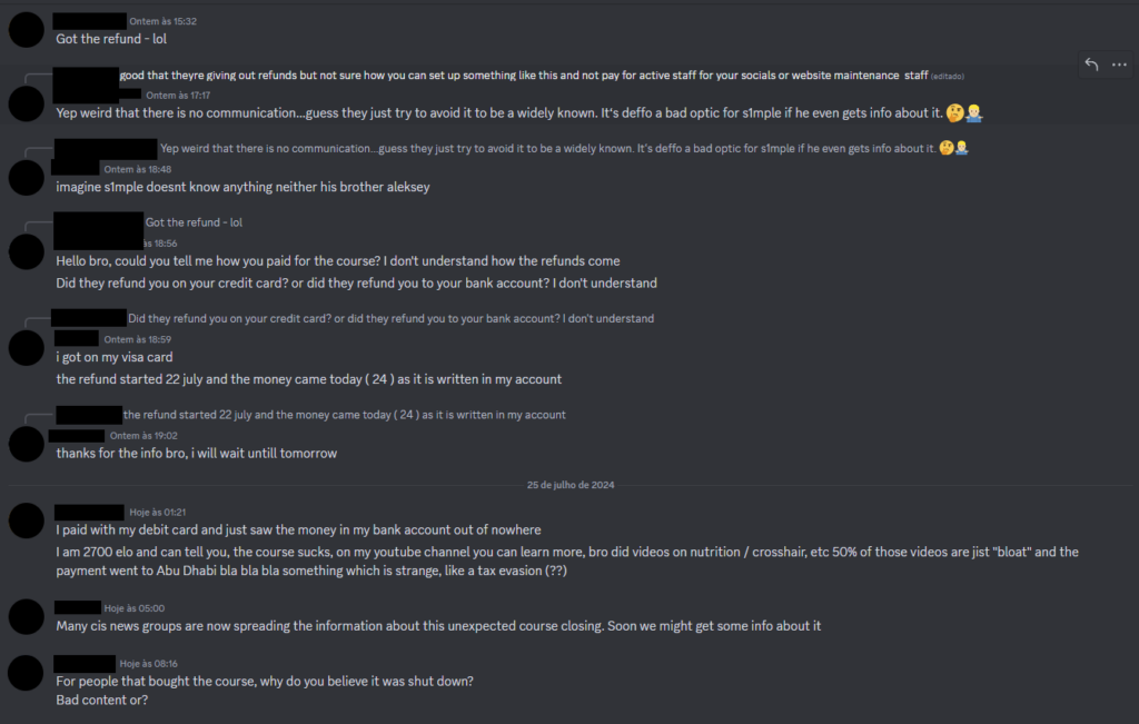 Fans complain about s1mple's CS2 online course.