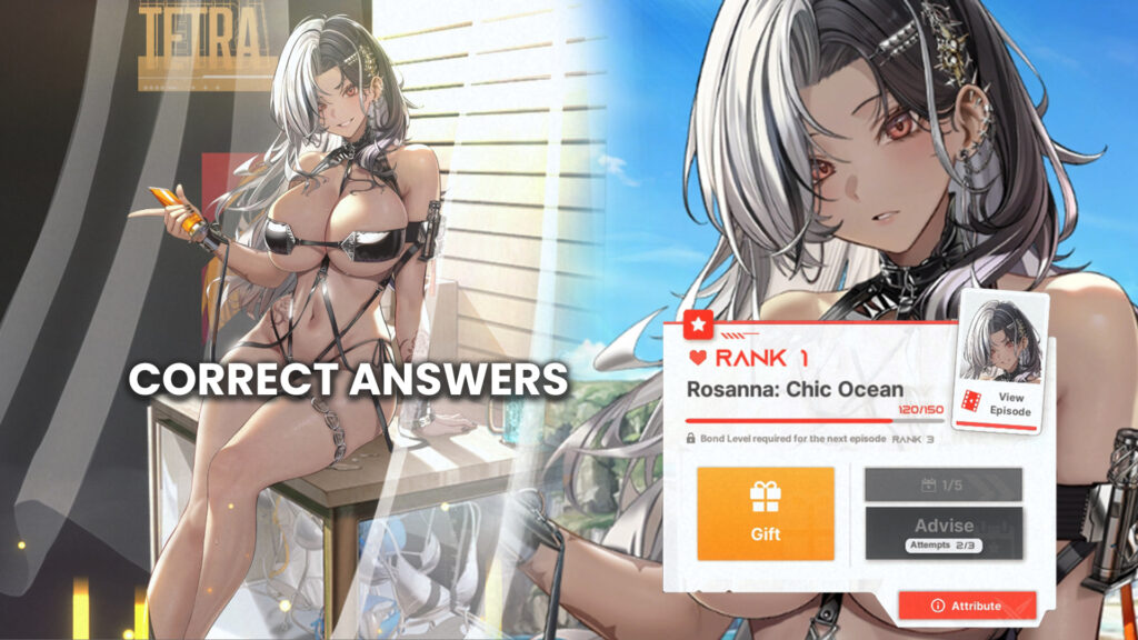 All correct Advise answers for Rosanna: Chic Ocean in NIKKE