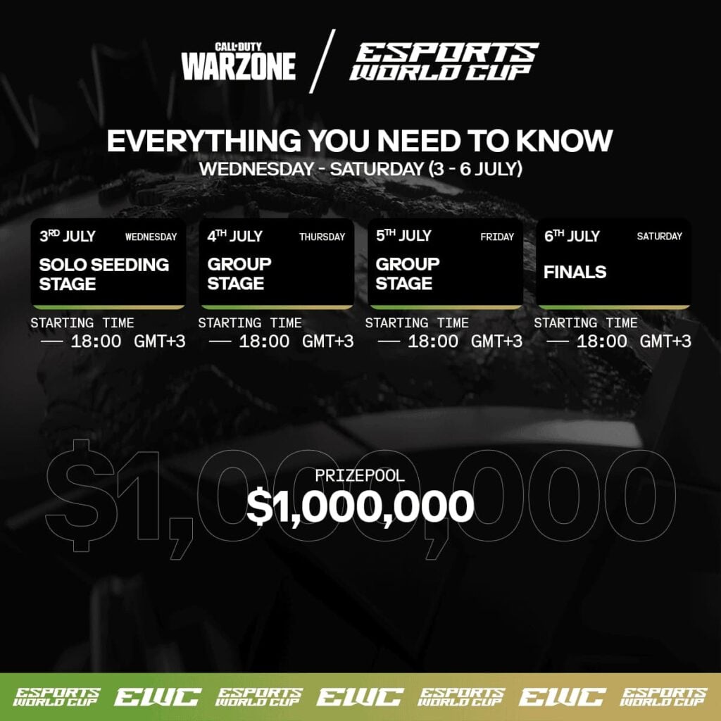 Prize pool and schedule for Call of Duty: Warzone at the Esports World Cup.