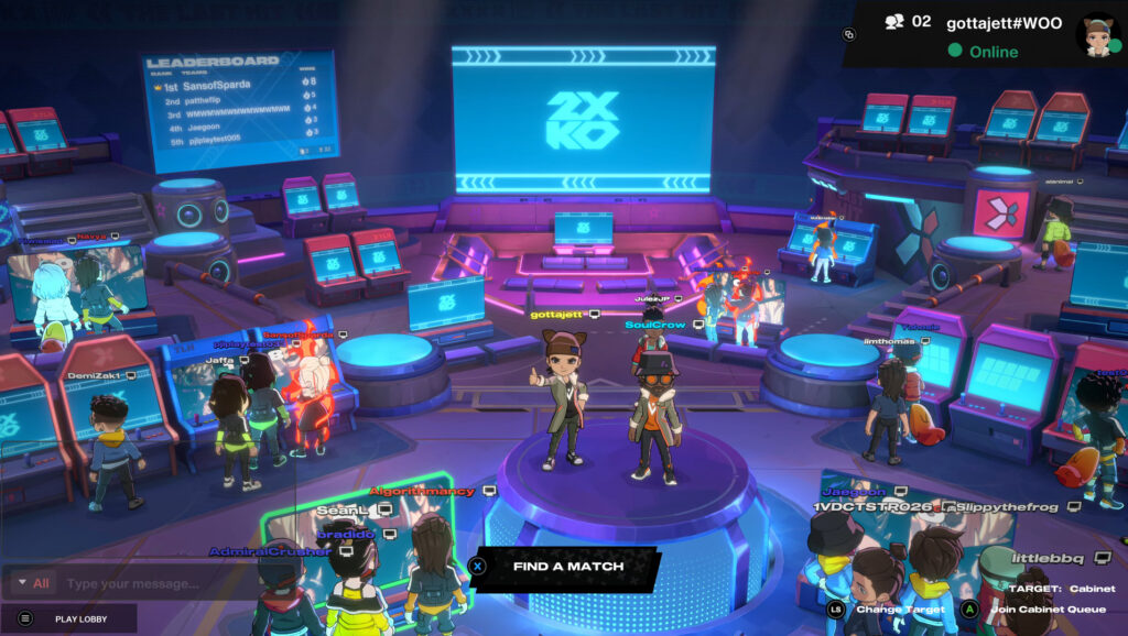 An screenshot of the 2XKO lobby system.