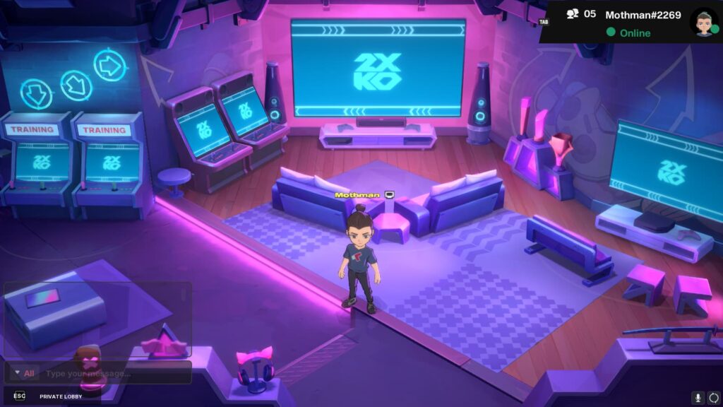 A player enters a private lobby.