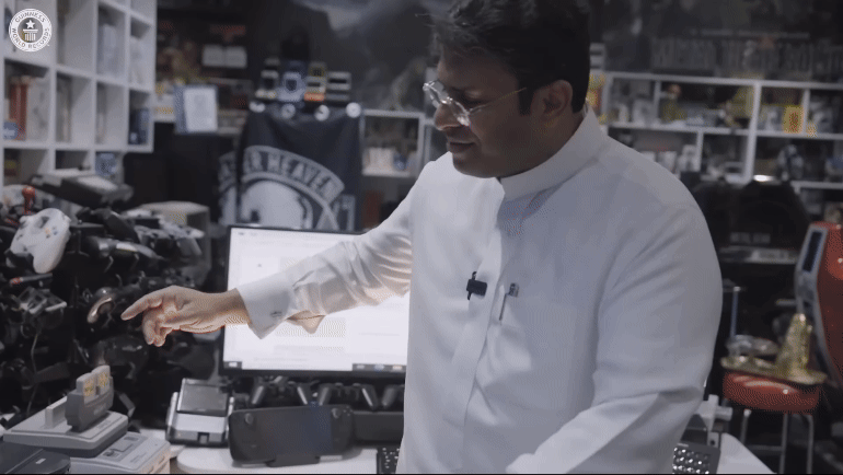 Al-Nasser kissing his SEGA Genesis