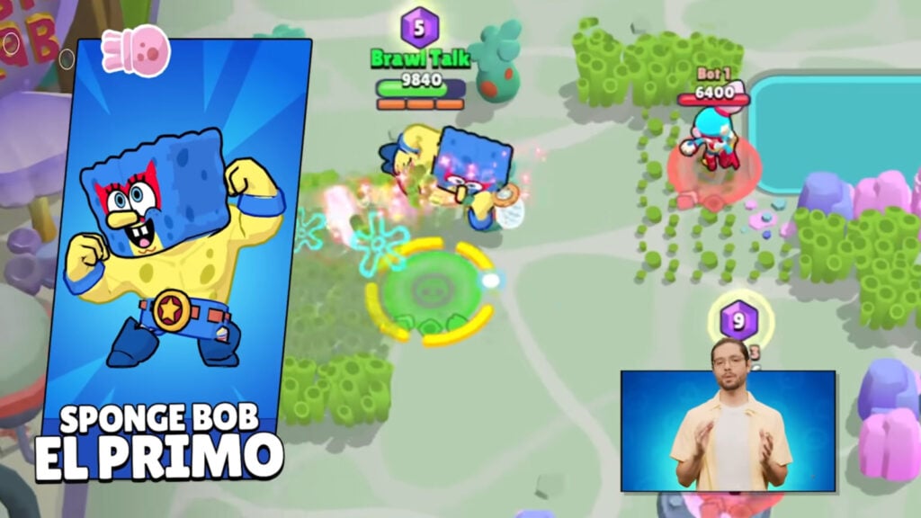 A screenshot from the Brawl Talks video about the SpongeBob Season in the game Brawl Stars