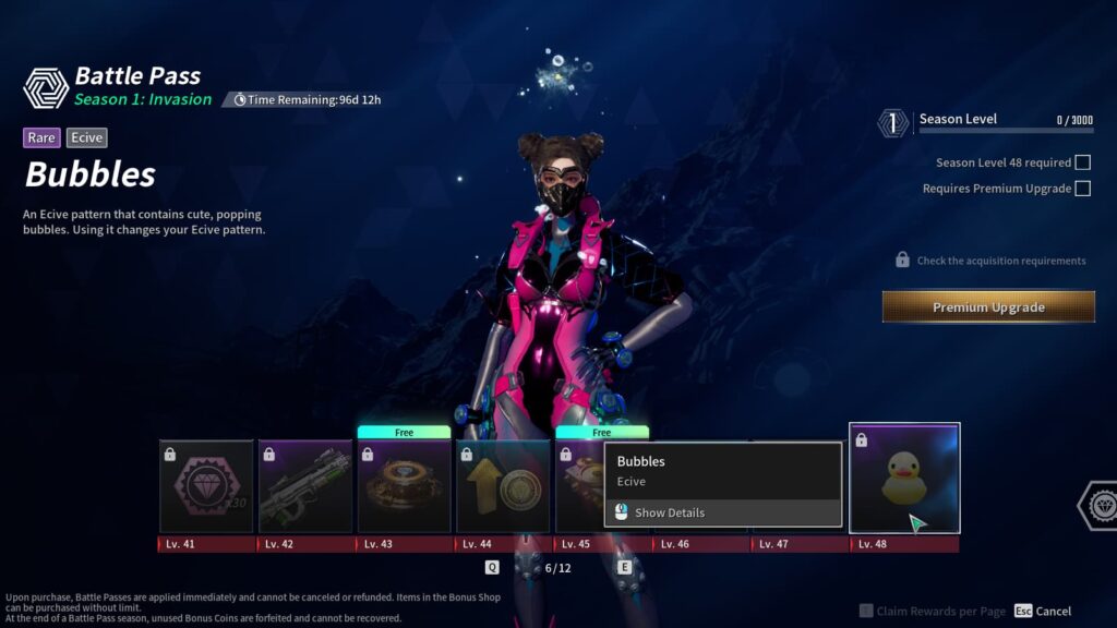 The Bubbles Ecive from The First Descendant Season 1 Battle Pass.