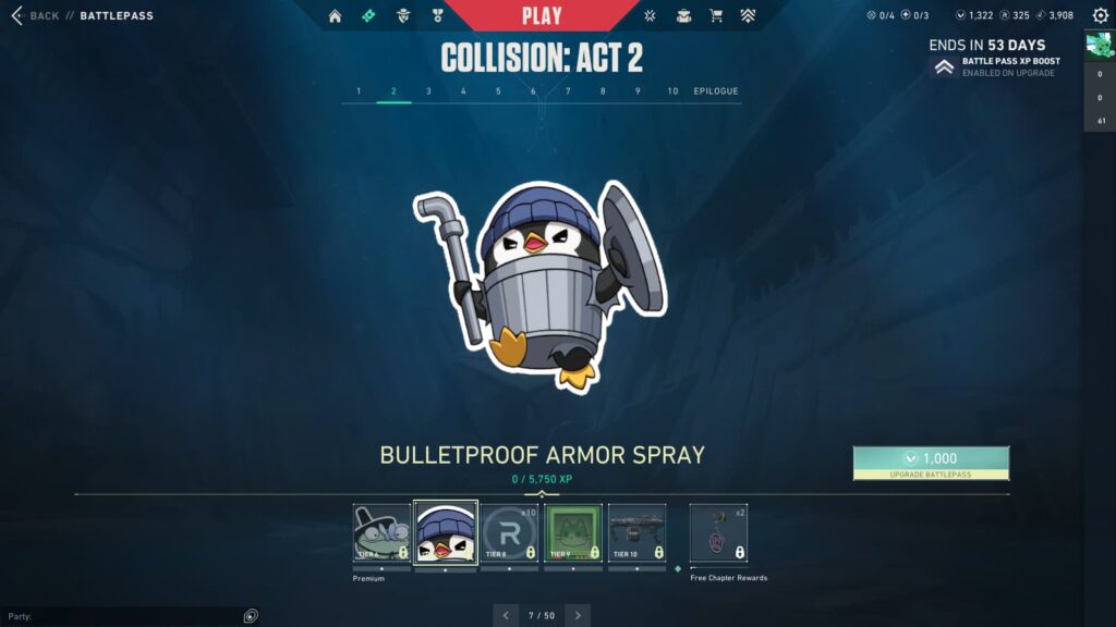 The Bullet Proof Armor Spray in the VALORANT Episode 9 Act 2 Battle Pass.