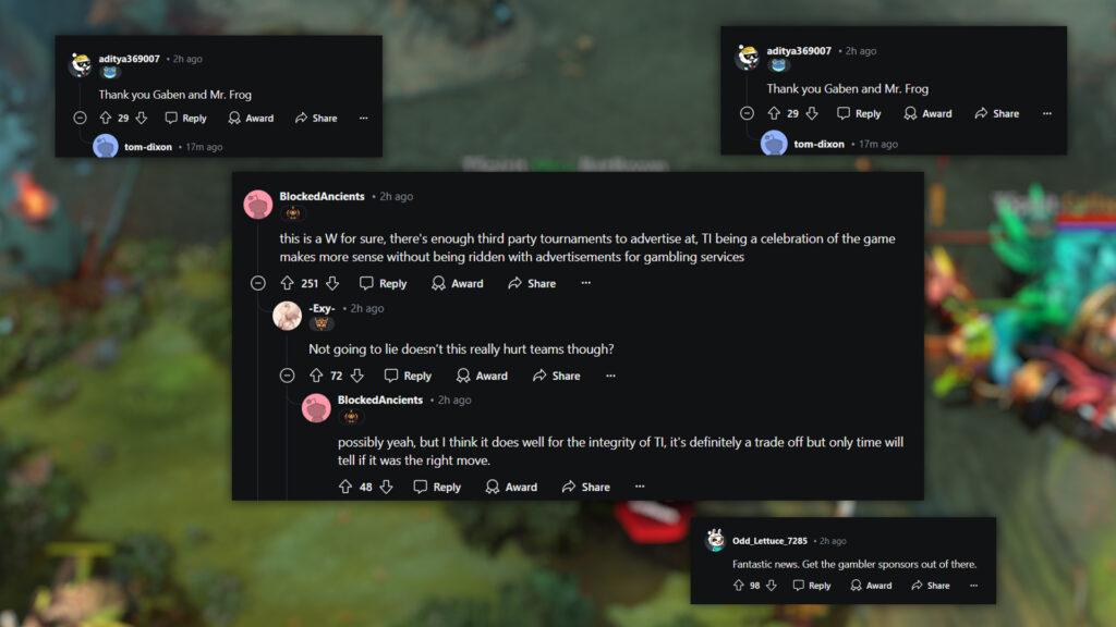 Community's sentiment on The International Advertisement ban, showing a possitive reaction.