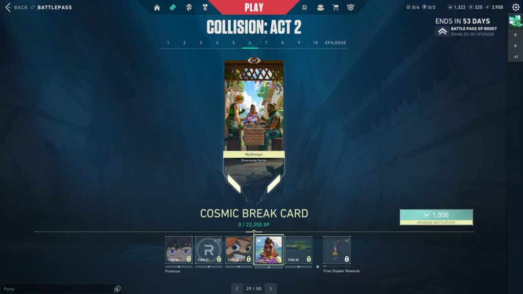 The Cosmic Break Card in the VALORANT Episode 9 Act 2 Battle Pass.