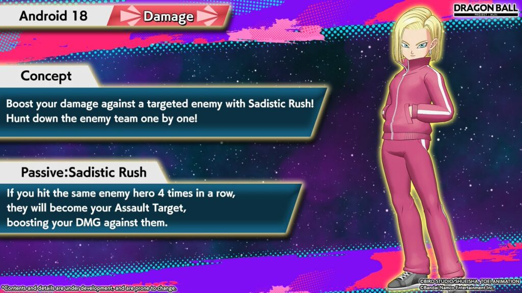 Android 18 in a new Dragon Ball game — all the character details