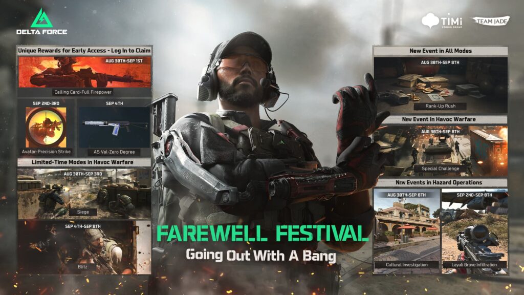 Delta Force Farewell Festival details.