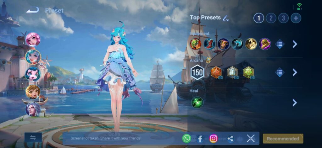 DOlia in Honor of Kings in-game menu 