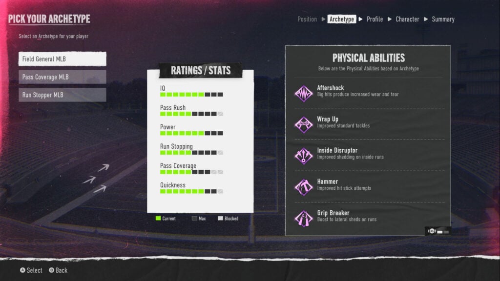 College Football 25 Road to Glory MLB