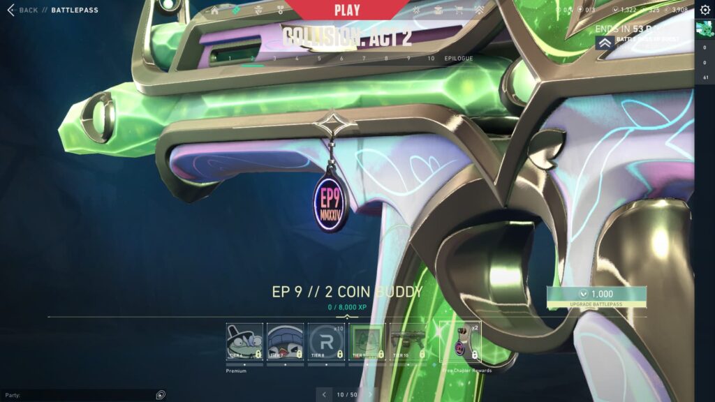 The EP 9 // 2 Coin Buddy in the VALORANT Episode 9 Act 2 Battle Pass.