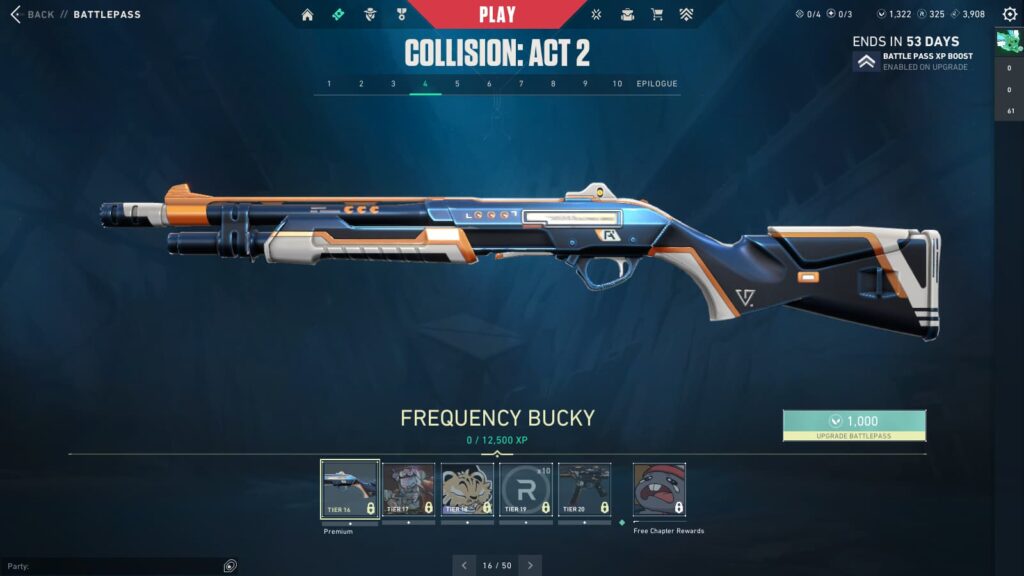 The Frequency Bucky in the VALORANT Episode 9 Act 2 Battle Pass.