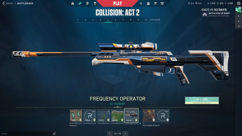 The Frequency Operator in the VALORANT Episode 9 Act 2 Battle Pass.