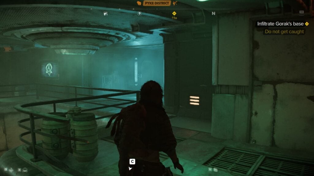 Kay Vess reaches a rooftop.