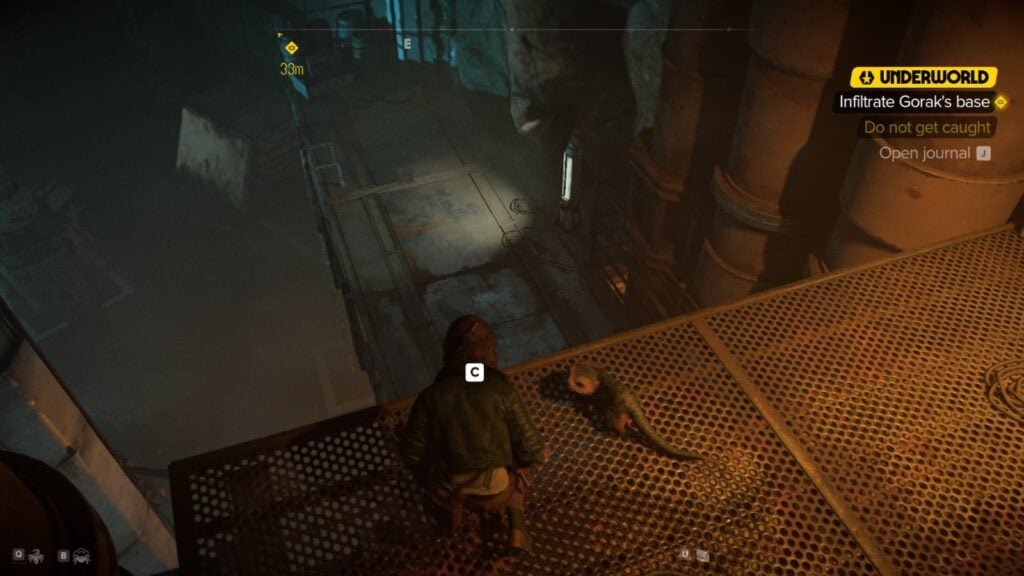 Kay Vess approaches a ledge.