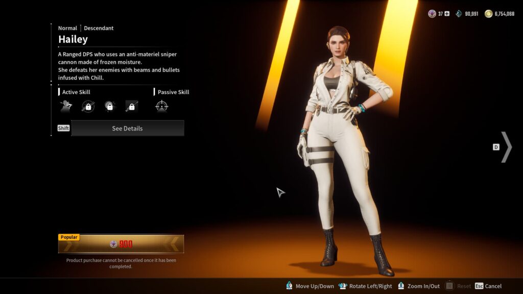 The purchase page for the new Descendant.