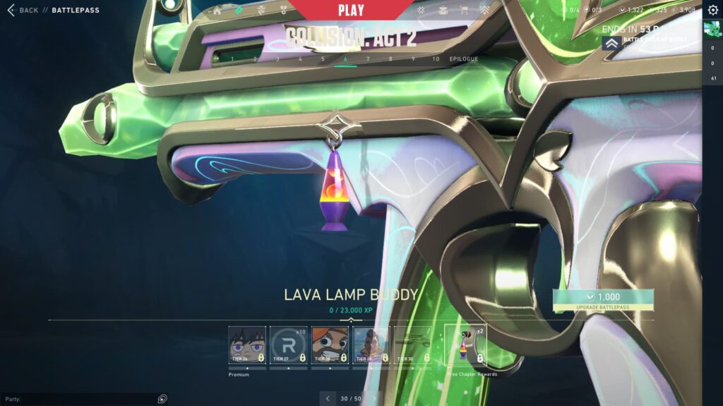 The Lava Lamp Buddy (Free) in the VALORANT Episode 9 Act 2 Battle Pass.