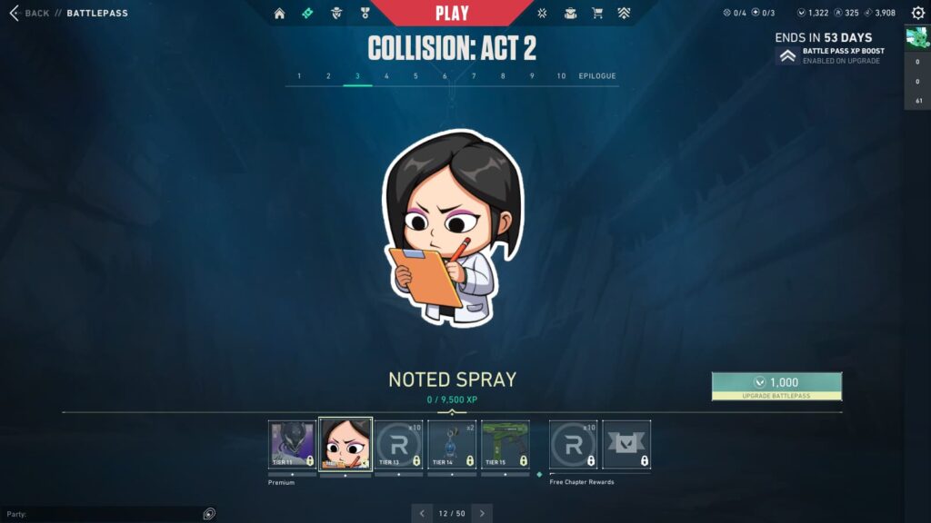 The Noted Spray in the VALORANT Episode 9 Act 2 Battle Pass.