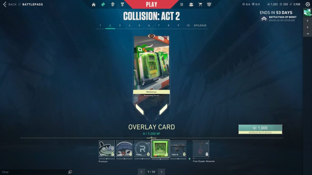 The Overlay Card in the VALORANT Episode 9 Act 2 Battle Pass.