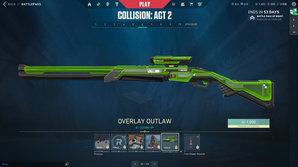 The Overlay Outlaw in the VALORANT Episode 9 Act 2 Battle Pass.