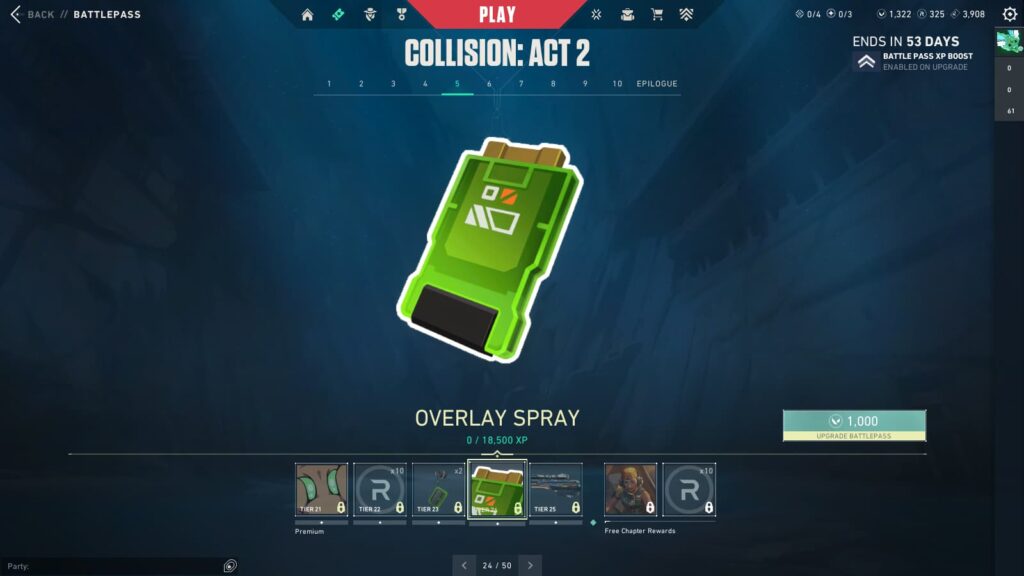 The Overlay Spray in the VALORANT Episode 9 Act 2 Battle Pass.