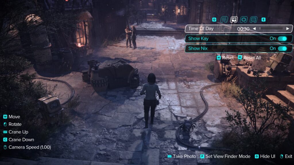 The settings within Star Wars Outlaws' photo mode.