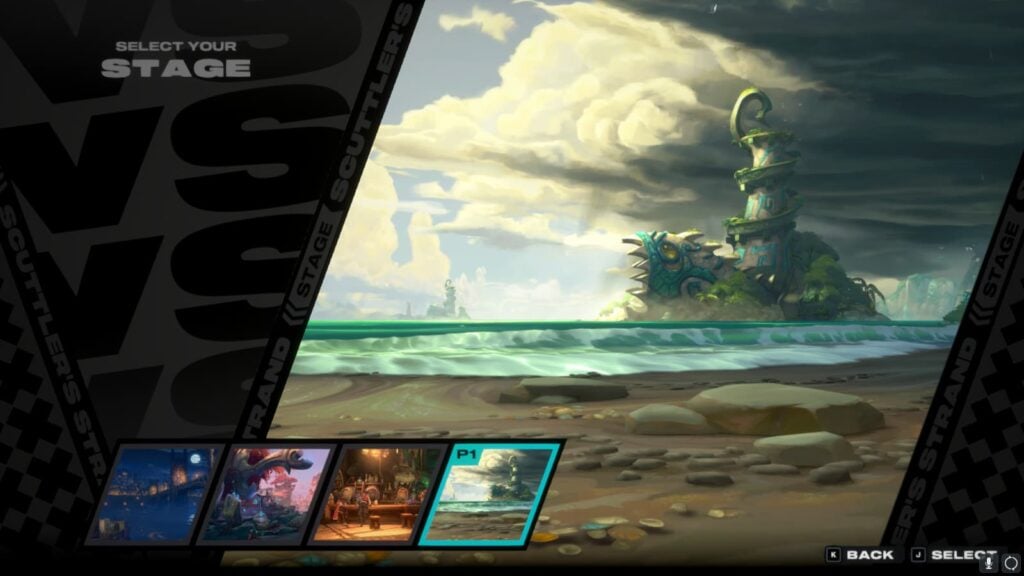 Scuttler's Strand during the stage selection of 2XKO.