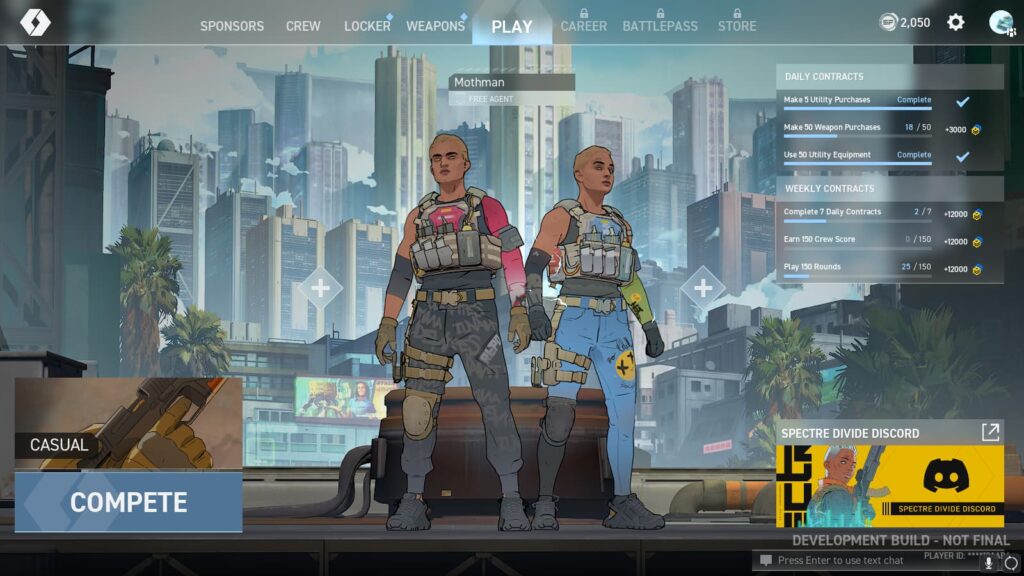 The Spectre Divide lobby.