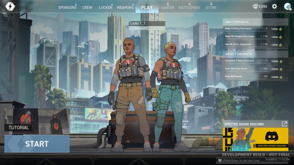 Main screen of Spectre Divide