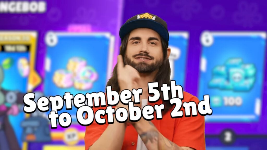A screenshot from the SpongeBob Brawl Stars video with the dates of this in-game event