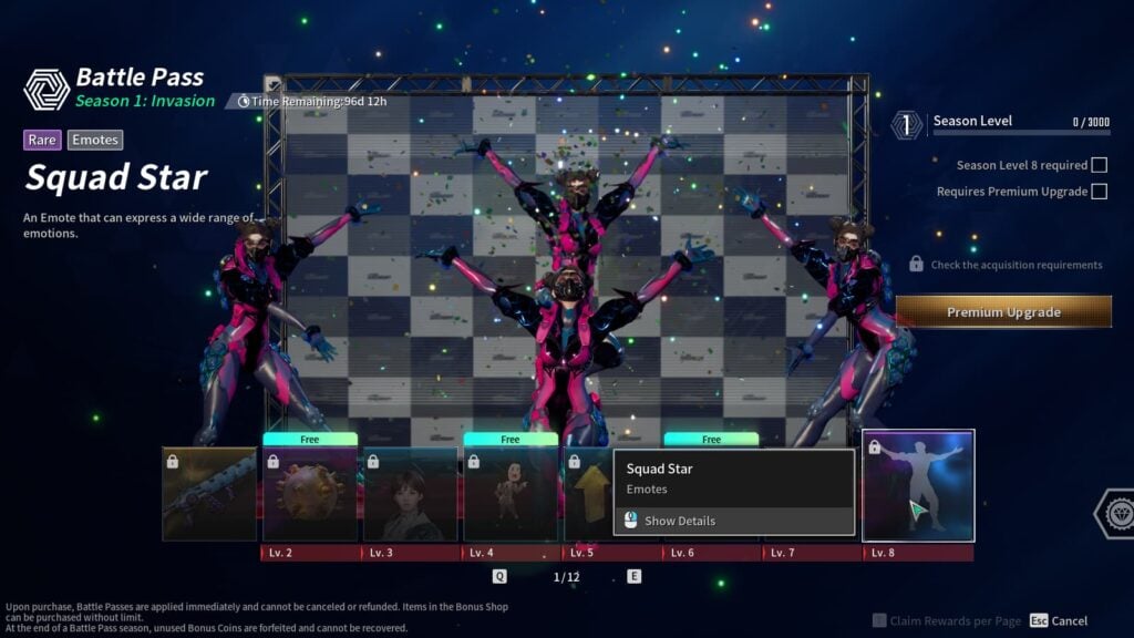 The Squad Star Emote from The First Descendant Season 1 Battle Pass.