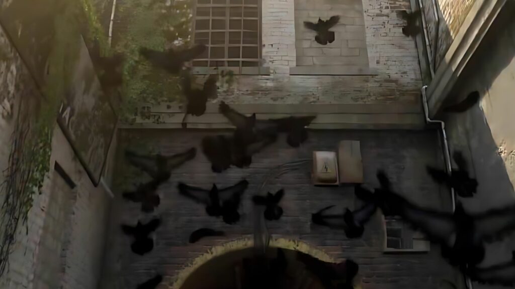 Crows fly up from the ground in Call of Duty.